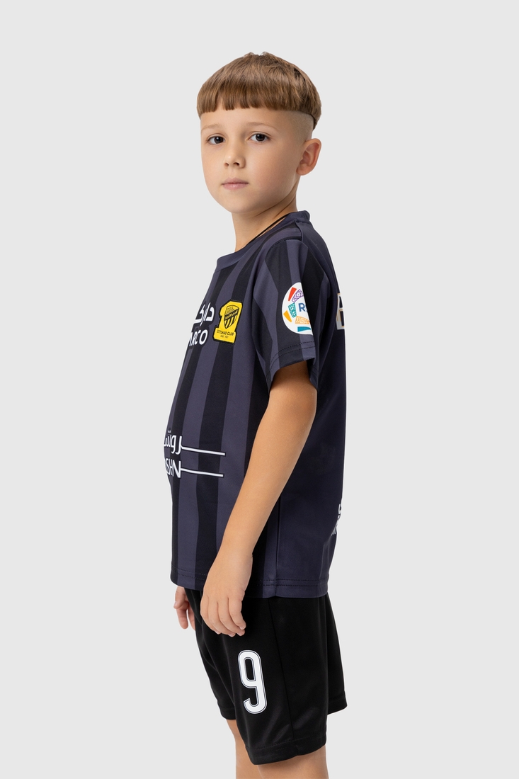 Фото Футбольна форма для хлопчика BLD AL ITTIHAD BENZEMA 104 см Чорний (2000990102324А)