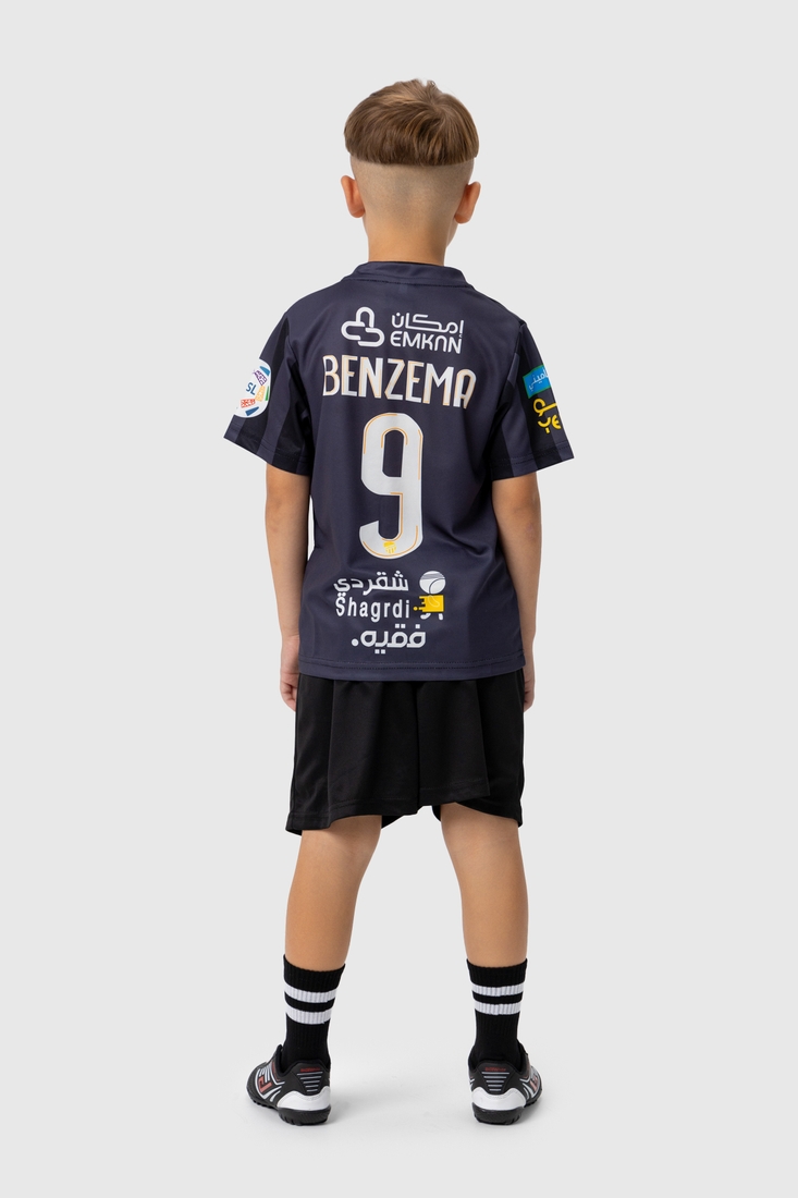 Фото Футбольна форма для хлопчика BLD AL ITTIHAD BENZEMA 116 см Чорний (2000990102348А)