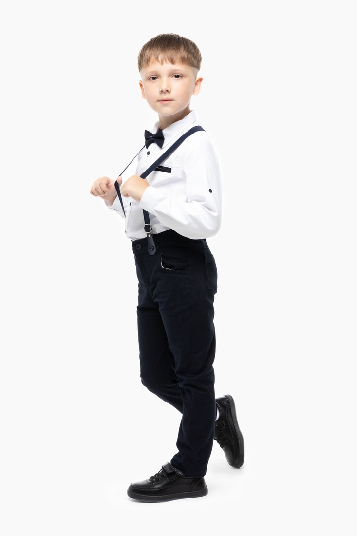 Фото Костюм для хлопчика Pitiki 2850 сорочка + штани 128 см Білий (2000989736639D)