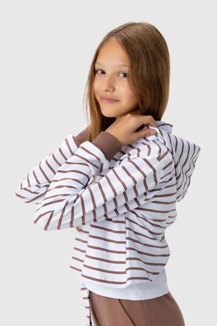 Фото Костюм (худи+майка+штаны) для девочки Viollen 2189 152 см Бело-коричневый (2000990091727D)