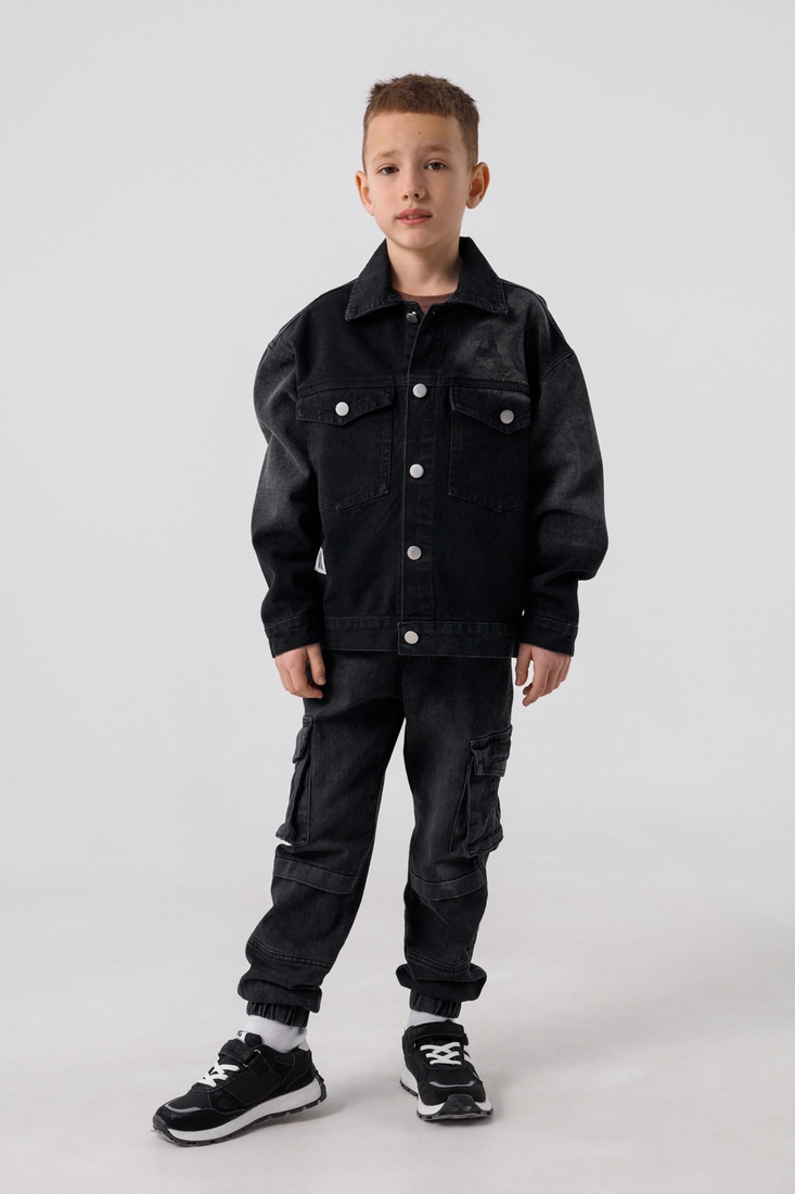 Фото Куртка джинсова для хлопчика 6819 164 см Чорний (2000990306814D)