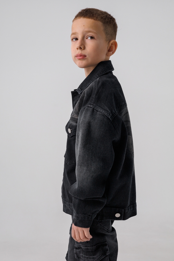 Фото Куртка джинсова для хлопчика 6819 164 см Чорний (2000990306814D)
