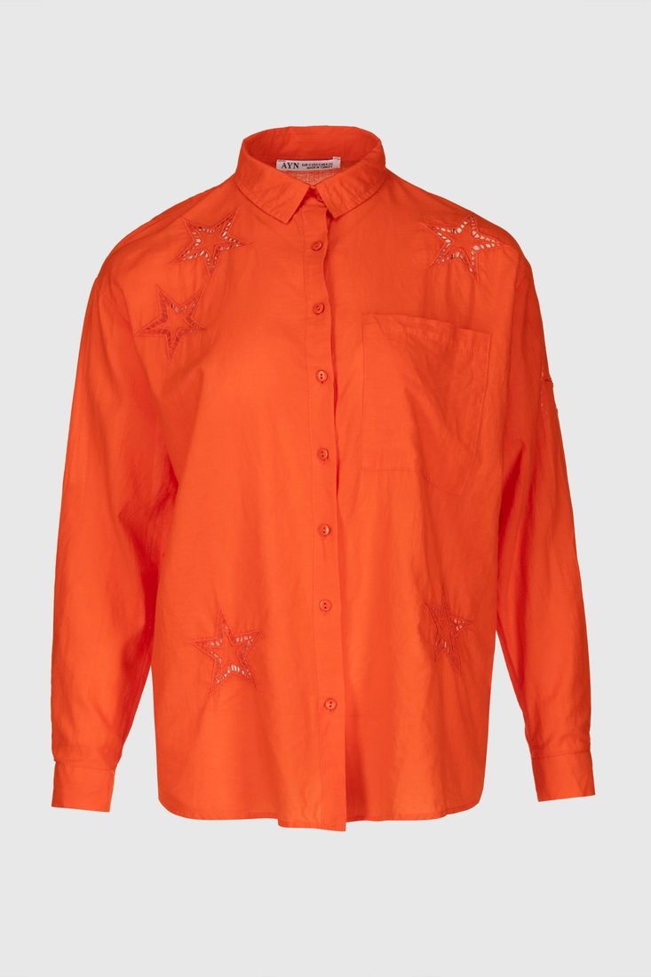 Фото Рубашка однотонная женская AYN 1959 L Оранжевый (2000990421708S)