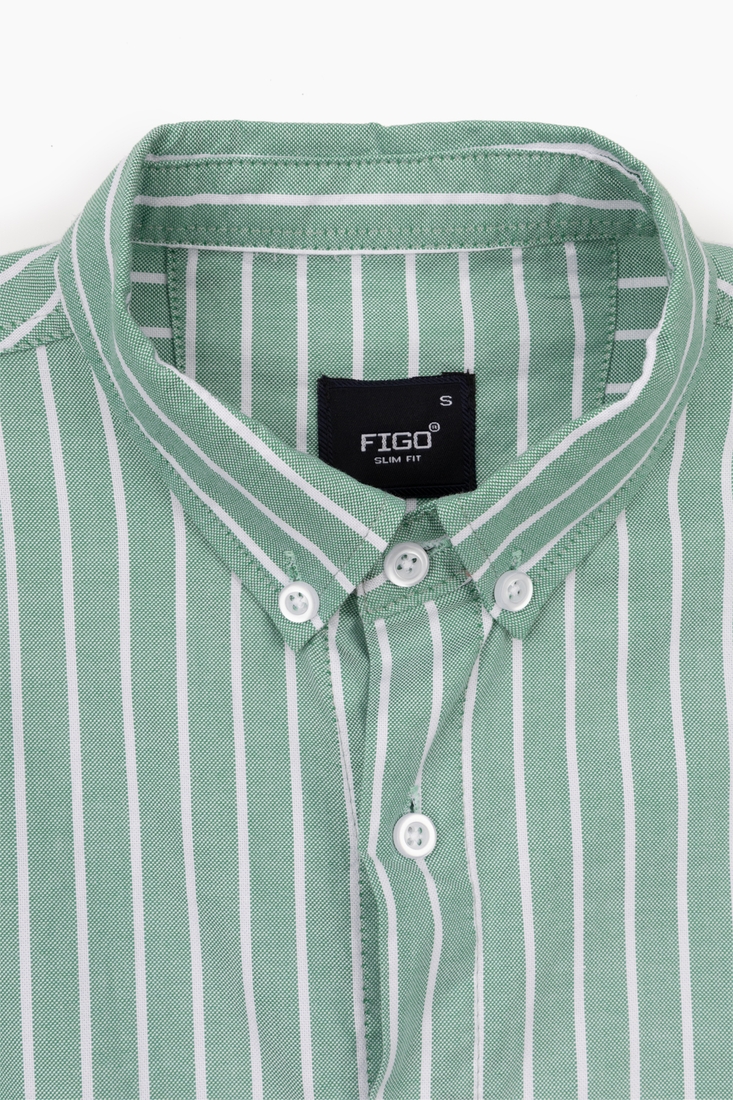 Фото Рубашка с узором мужская FIGO 18412 2XL Зеленый (2000989736837S)