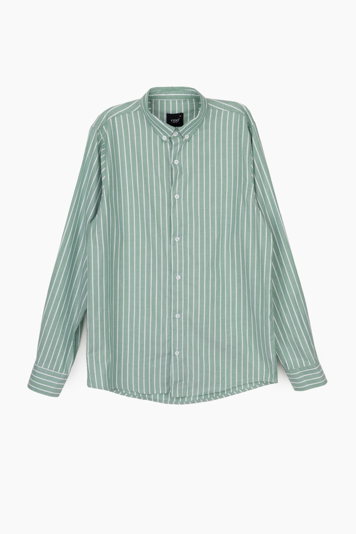 Фото Рубашка с узором мужская FIGO 18412 2XL Зеленый (2000989736837S)