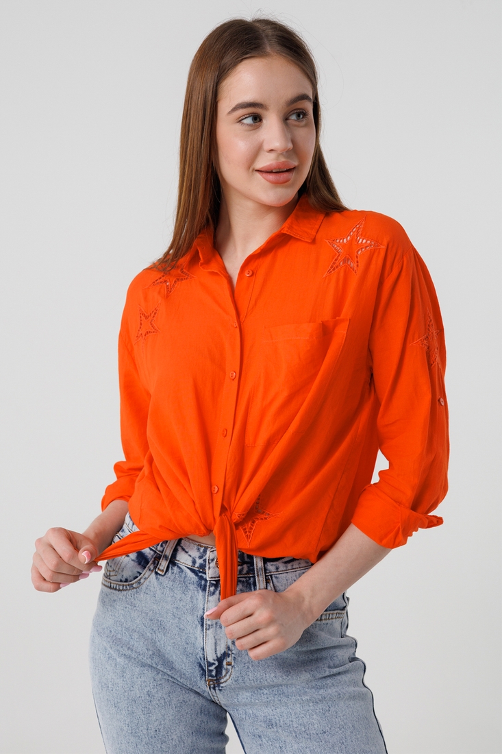 Фото Рубашка однотонная женская AYN 1959 S Оранжевый (2000990421685S)