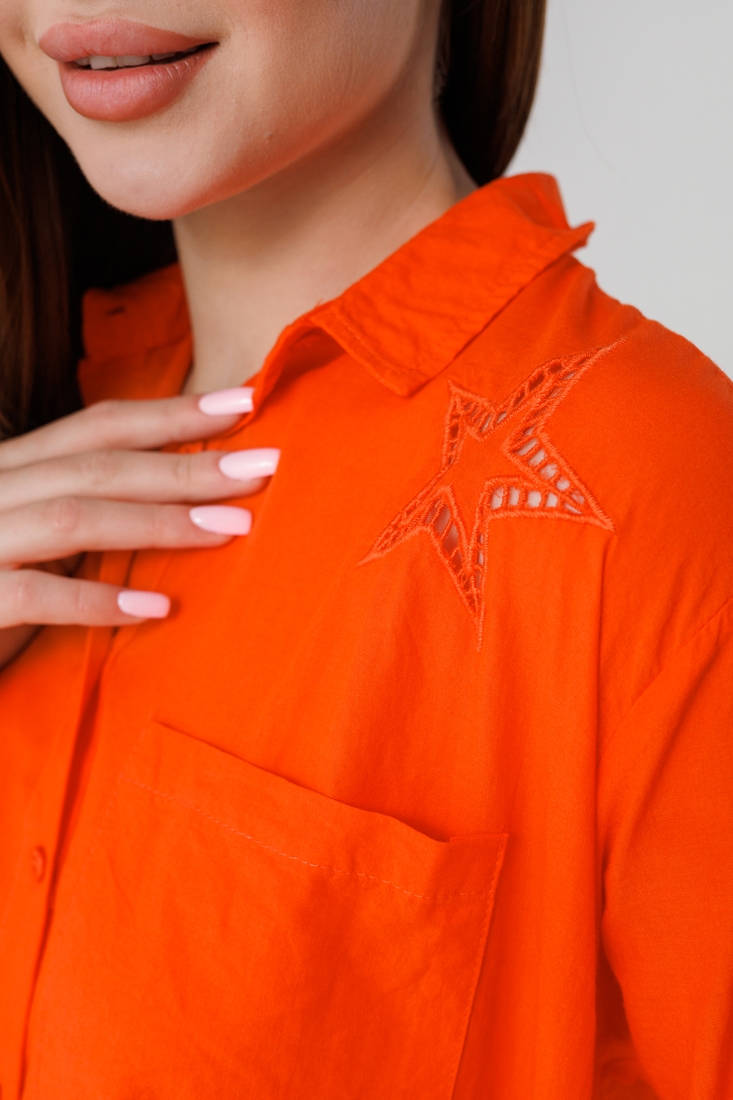 Фото Рубашка однотонная женская AYN 1959 L Оранжевый (2000990421708S)