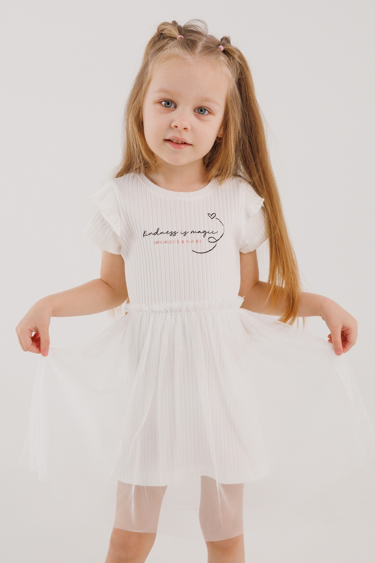 Фото Платье для девочки Viollen 3244 122 см Молочный (2000990464088S)
