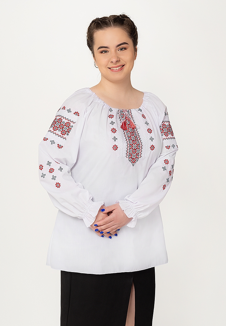 Фото Рубашка вышиванка ВЖ220 2XL Бело-красный (2000904309498D)