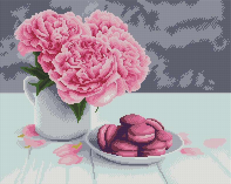 Фото Алмазная мозаика Розовые пионы Вrushme DBS1043 40 x 50 (9995482175968)