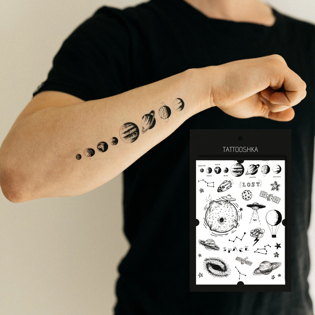 Фото Набор тату "Космический Бум" Tattooshka LC-124 (5805800010052)