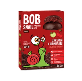 Bob Snail цукерки яблучно-вишневі 30г в чорн. шокол 1291 П (4820219341291)