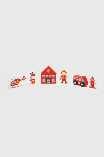 Фото Додатковий набір до залізниці "Пожежна станція" Viga Toys 50815 Різнокольоровий (6934510508159)