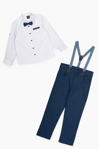 Фото Костюм сорочка+штани для хлопчика Pitiki 2823 116 см Синій (2000989710356D)