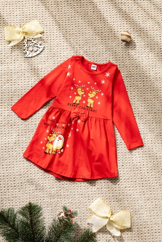Фото Платье с принтом для девочки Baby Show 13076 110 см Красный (2000990219893W)(NY)(SN)