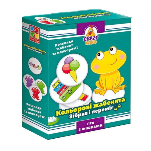 Фото Игра настольная Crazy Koko "Цветные лягушата" Vladi Toys VT8025-06 Разноцветный (4820234764181)
