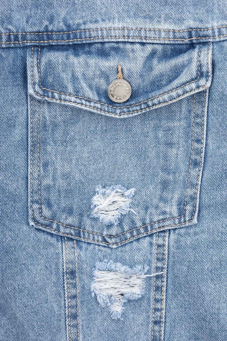 Фото Куртка джинсовая для девочки MK6096 116 см Голубой (2000990395603D)