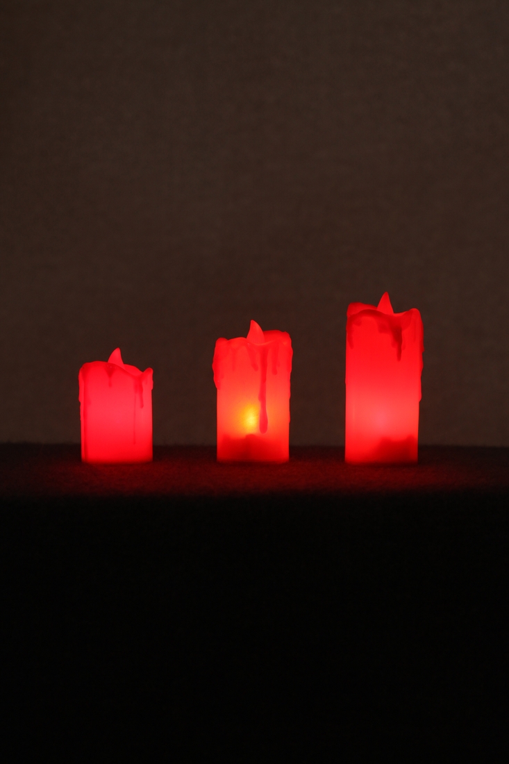 Набор LED свечей 3шт. 264 5х3,5см; 6,5х3,5см; 8х3,5см Красный (6922166372644A)