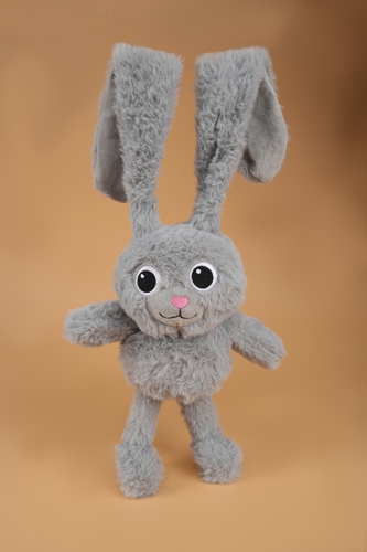 Фото М'яка іграшка заєць-тягучка рухливі вушка C21702 Сірий (2000989403708)
