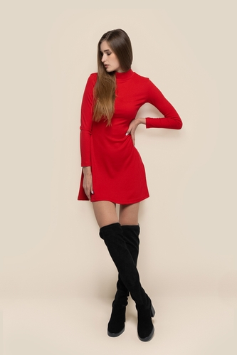 Фото Платье однотонное женское LAWA WTC02350 XL Красный (2000990247421D)(LW)
