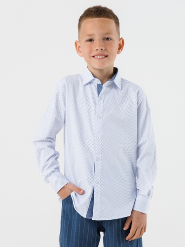 Фото Рубашка с узором для мальчика Deniz 20108 140 см Белый (2000990438515D)