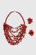 Набор ожерелья и серьги "Бархатцы" 1810/1 Красно-черный (2000990415110A) Фото 1 из 4
