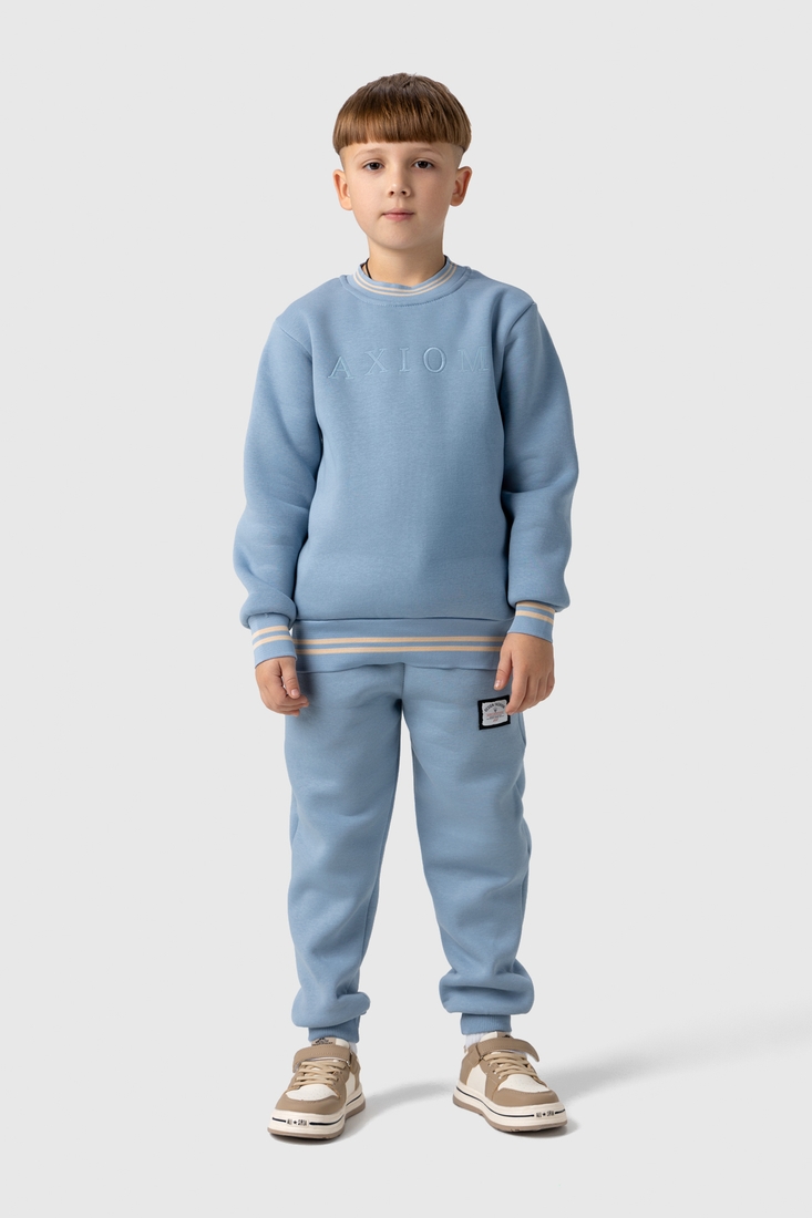 Фото Спортивні штани однотонні для хлопчика Baby Show 18118 128 см Блакитний (2000990088444W)