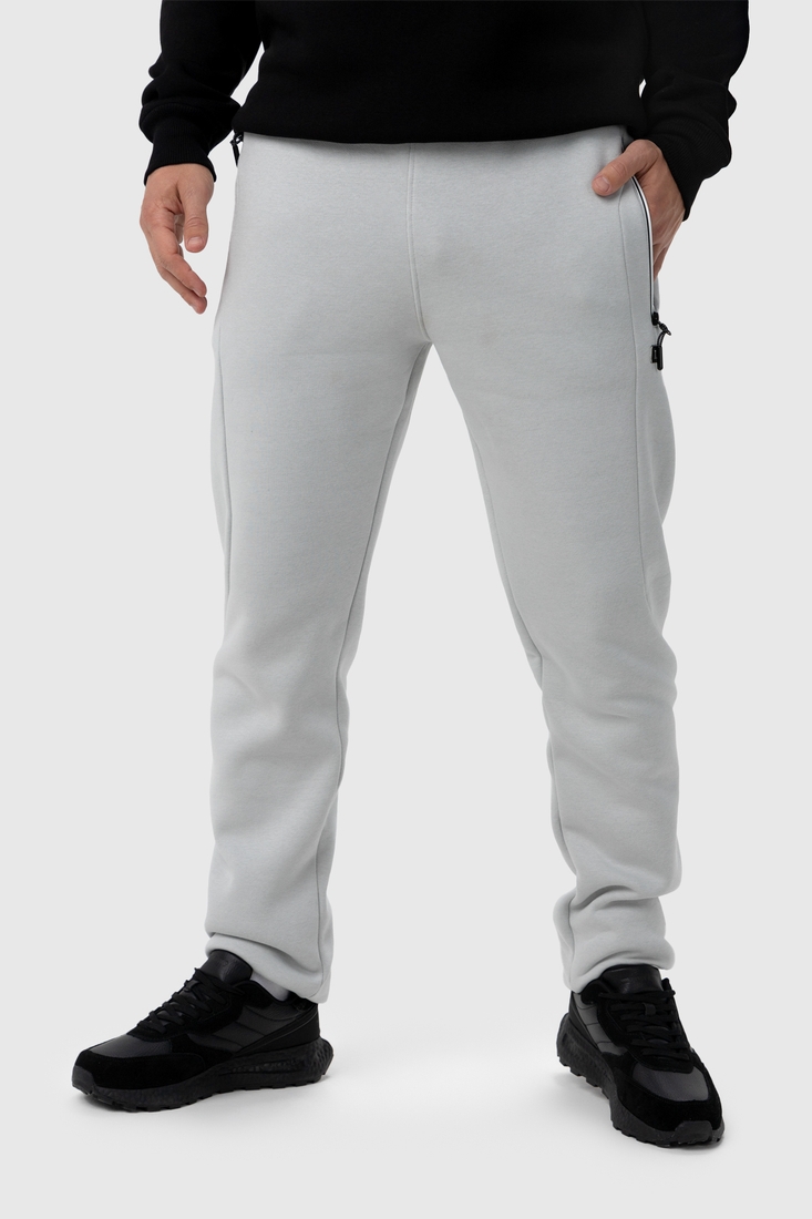 Фото Спортивні штани однотонні прямі чоловічі Tommy life 82101 2XL Світло-сірий (2000990184757W)