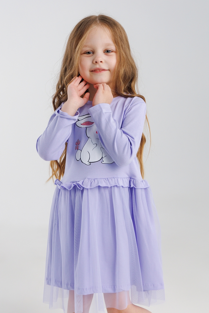 Фото Платье с принтом для девочки Atabey 10367.0 98 см Сиреневый (2000990419477D)