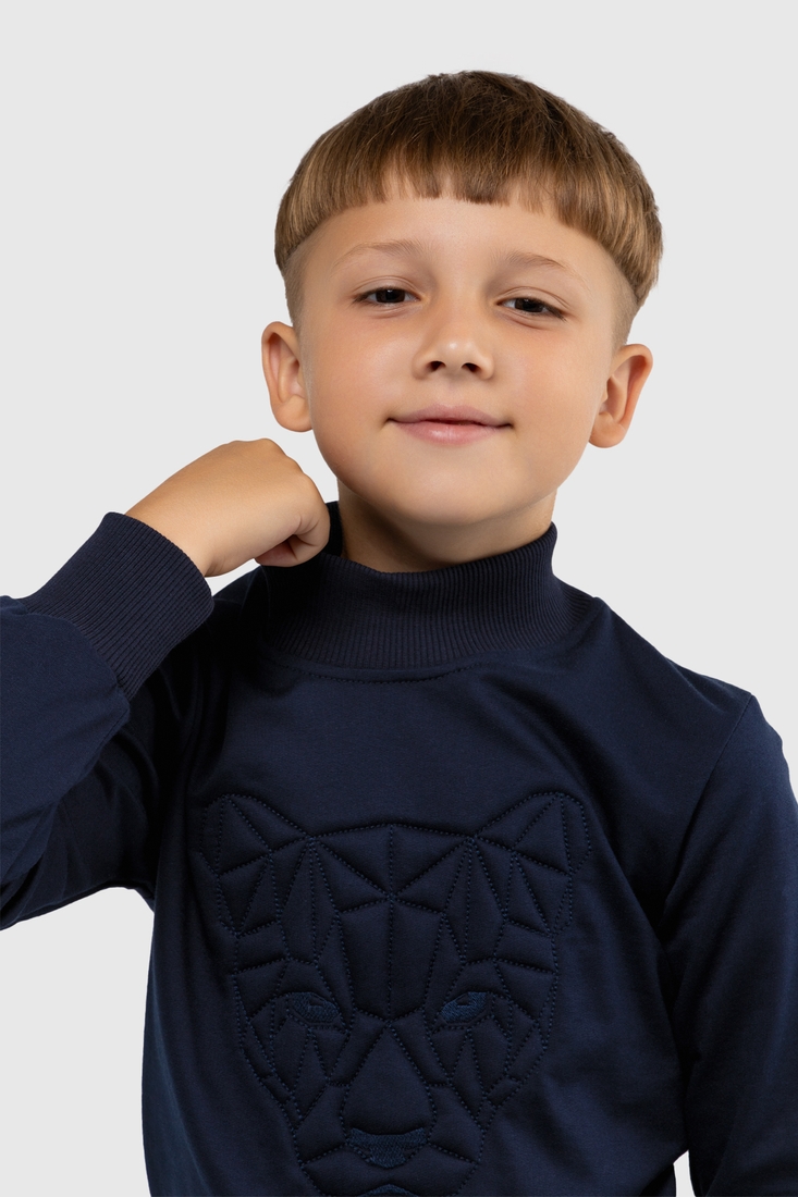 Світшот з принтом для хлопчика First Kids 2072 122 см Темно-синій (2000989934363D)