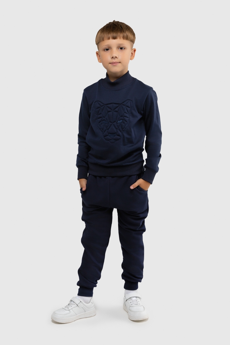 Світшот з принтом для хлопчика First Kids 2072 110 см Темно-синій (2000989934349D)