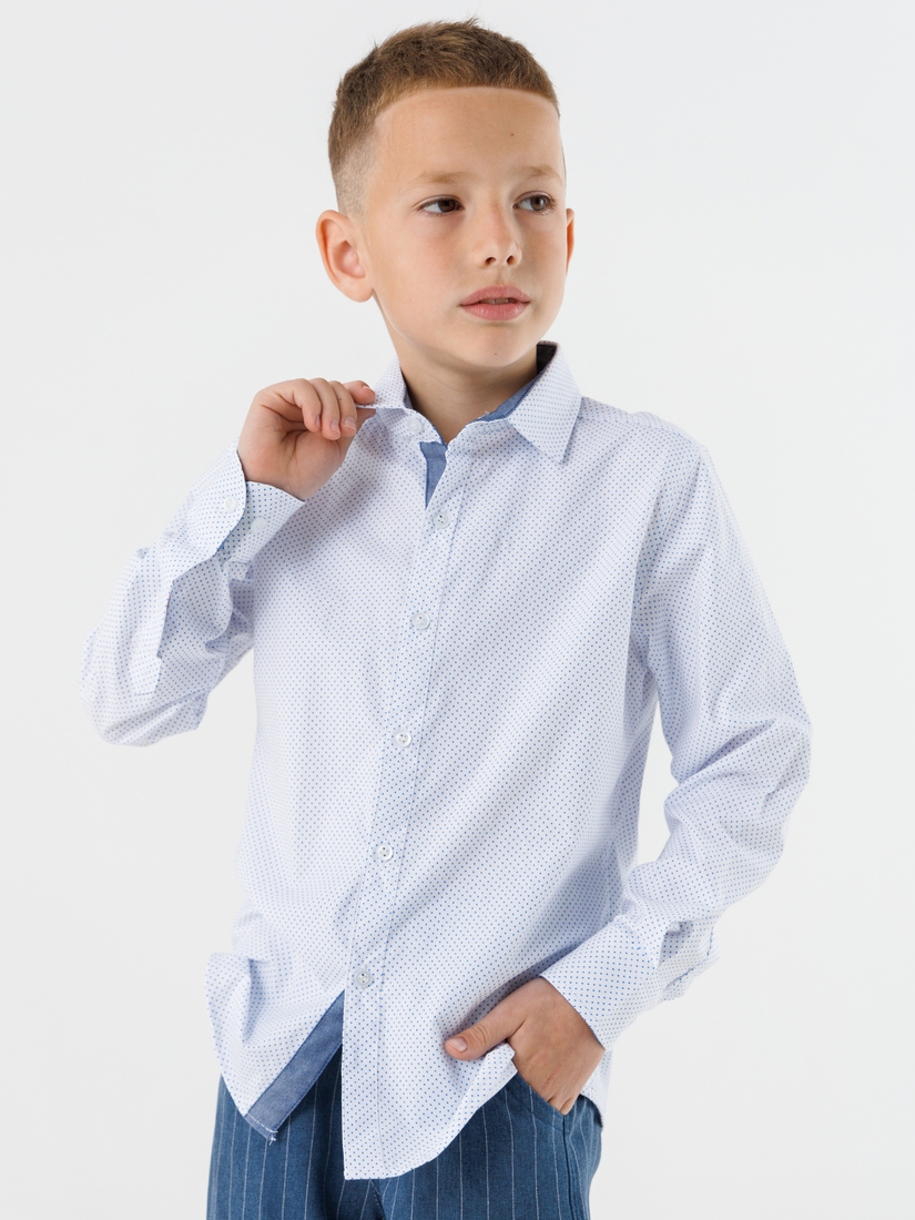 Фото Сорочка з візерунком для хлопчика Deniz 20108 116 см Білий (2000990438478D)