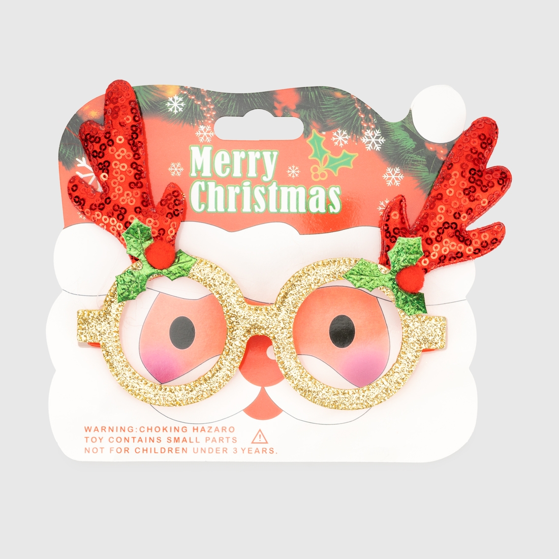 Фото Новогодние очки "Олень" HH5247 Красный (2002014417452)(NY)