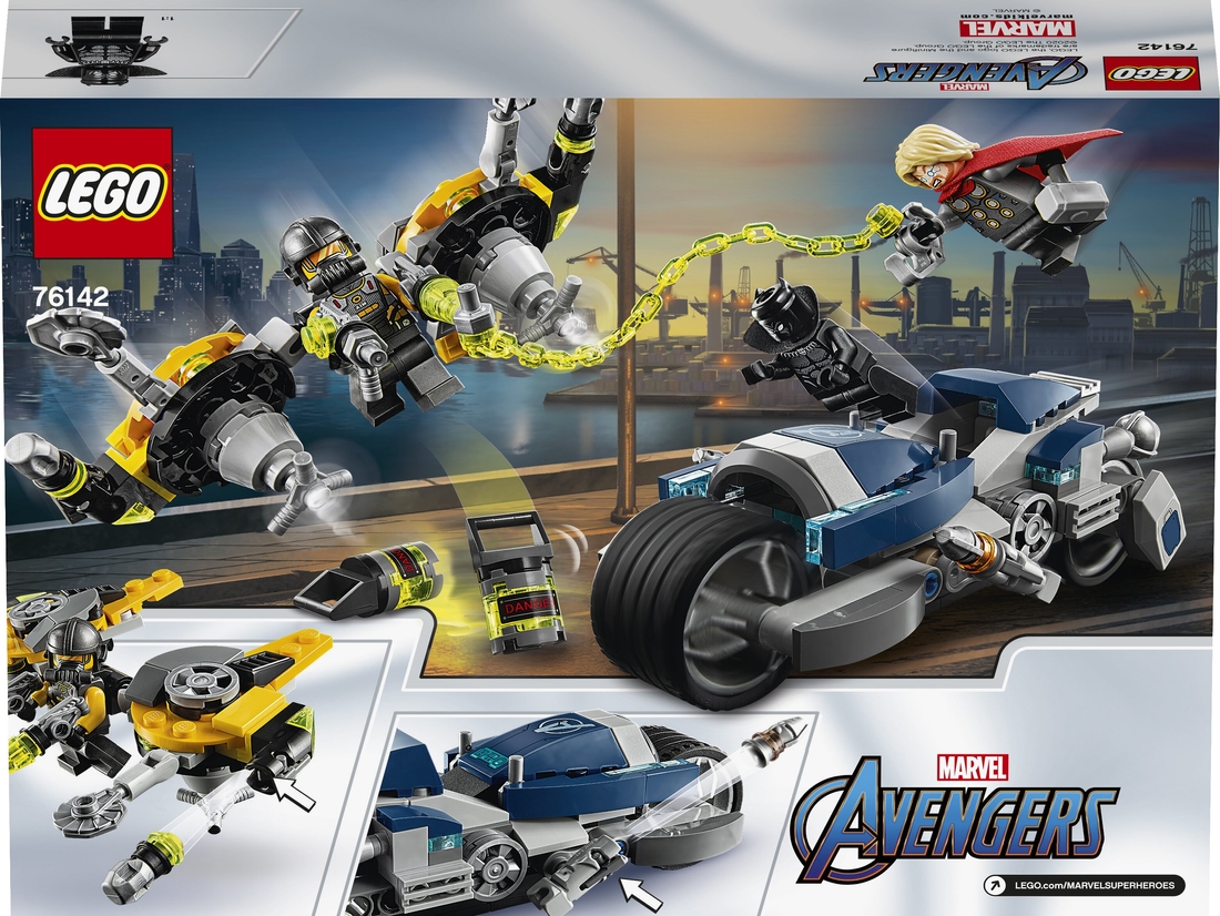 Фото Конструктор LEGO Super Heroes Мстители Атака на спортбайке (76142)