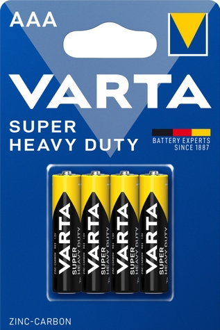 Фото Батарейка VARTA SUPERLIFE AAA BLI 4 ZINC-CARBON (4008496676187)