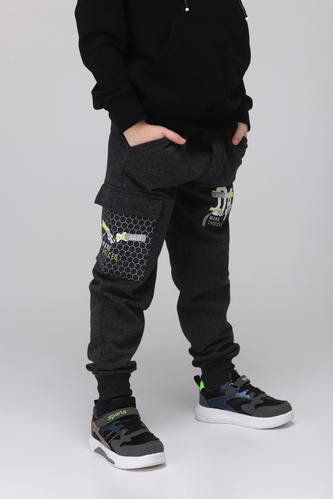 Фото Спортивні штани для хлопчика однотонні Pitiki 228-16 152 см Темно-сірий (2000989523338D)