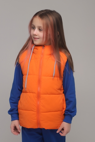 Фото Жилет для девочки L-29 116 см Оранжевый (2000989360735D)
