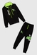 Спортивний костюм для хлопчика (кофта, штани) AZN 826 170 см Чорно-зелений (2000989968733D) Фото 10 з 21