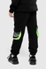 Спортивні штани для хлопчика манжет з принтом Hees 2035 140 см Чорний (2000990162182W) Фото 4 з 14