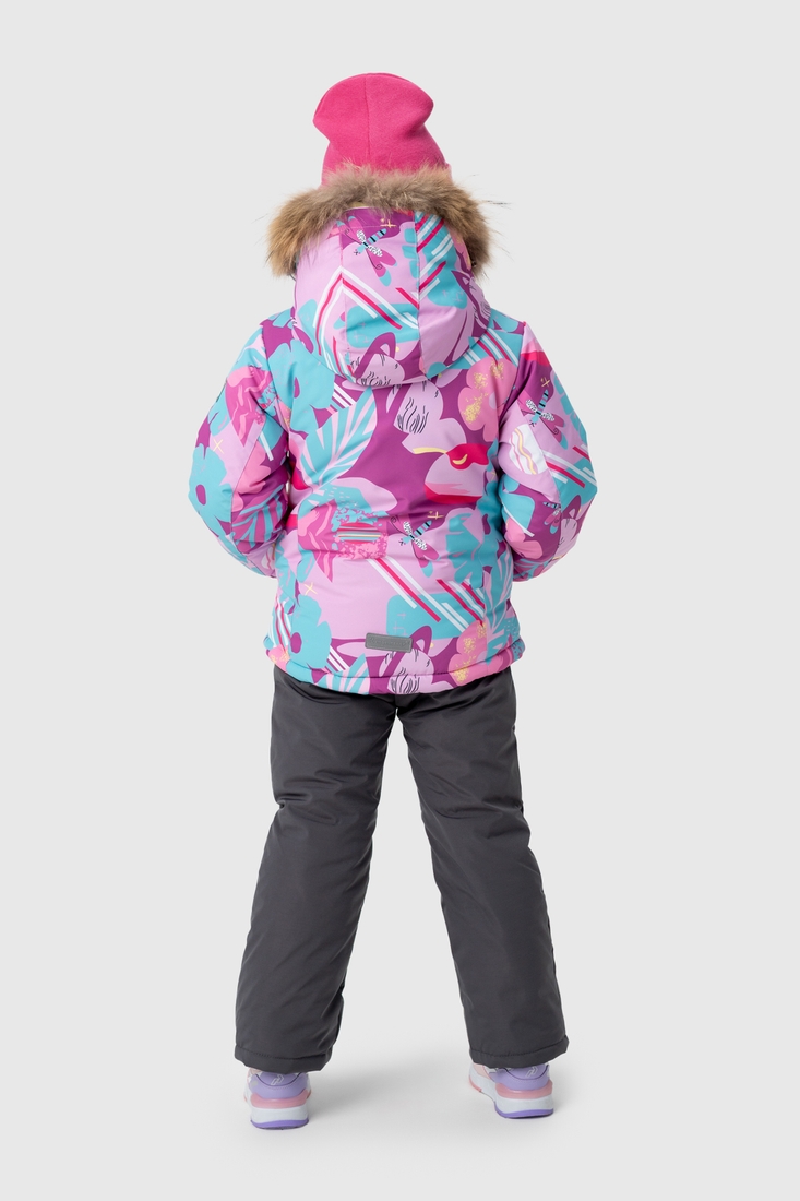 Фото Комбінезон для дівчинки 2301 куртка + штани на шлейках 116 см Малиновий (2000989628026W)