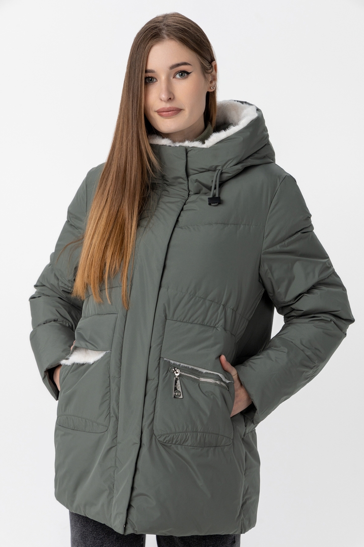 Фото Куртка зимова жіноча Meajiateer 23153 XL Хакі (2000989868125W)
