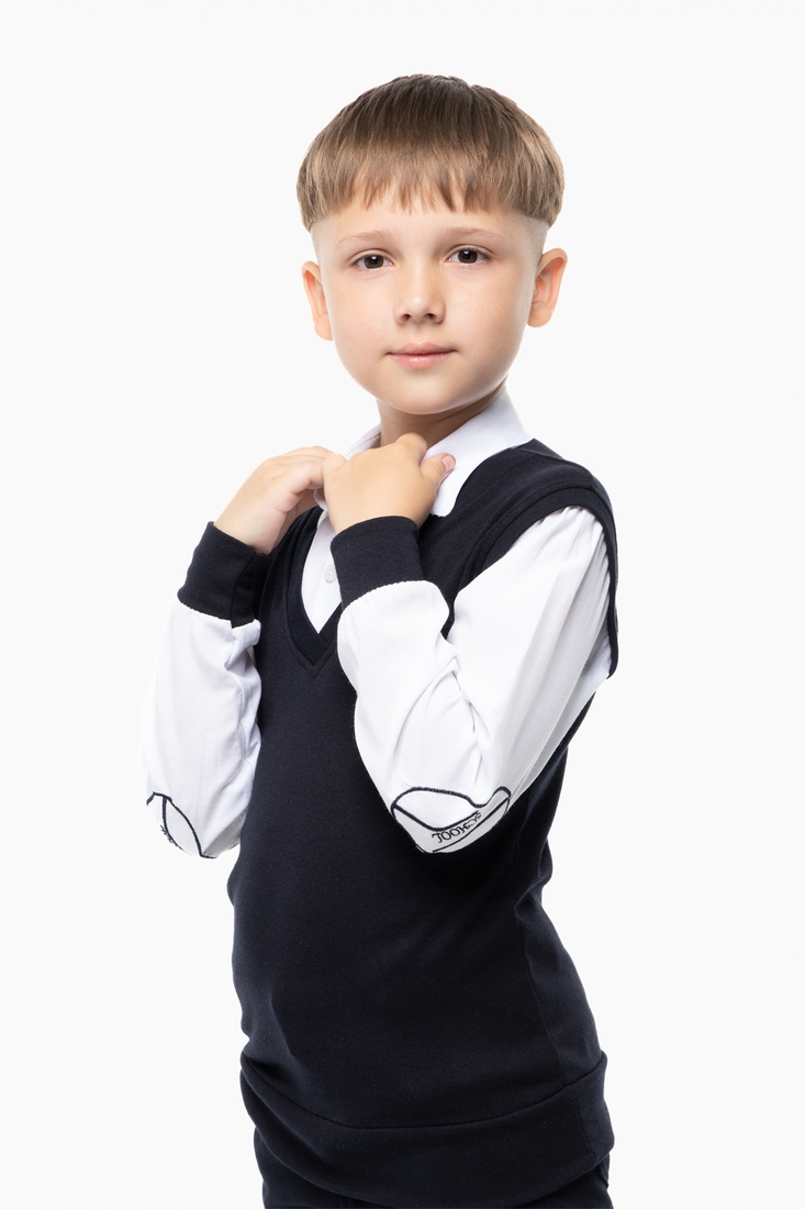 Фото Обманка школьная форма для мальчика Pitiki 350 164 см Белый (2000904302697D)