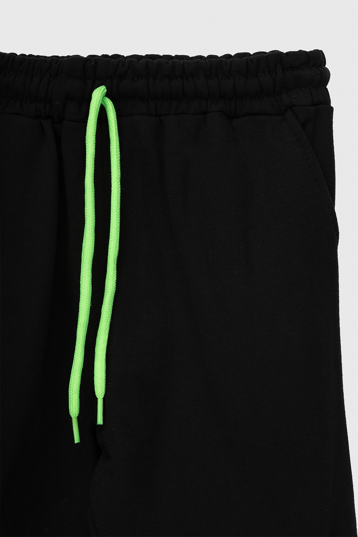 Фото Спортивні штани для хлопчика манжет з принтом Hees 2035 140 см Чорний (2000990162182W)