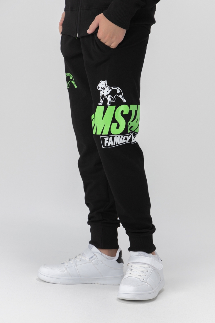 Фото Спортивный костюм для мальчика (кофта, штаны) AZN 826 128 см Черно-зеленый (2000989968696D)