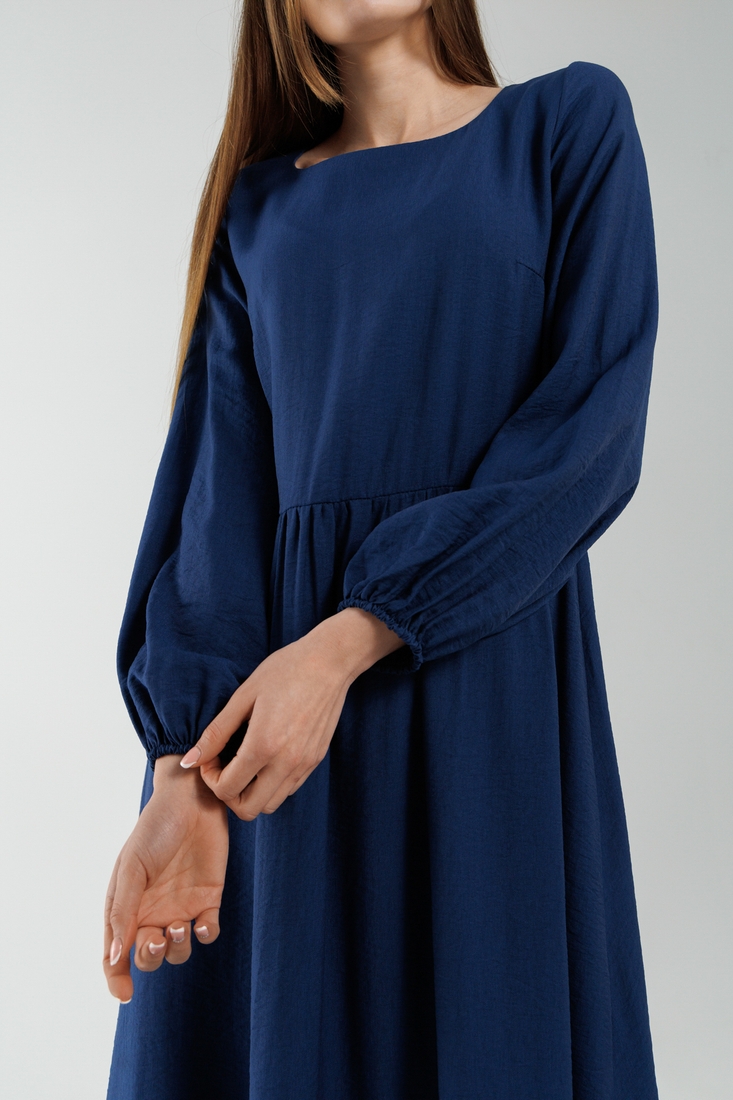 Фото Платье однотонное женское 605 54 Темно-синий (2000990349637D)