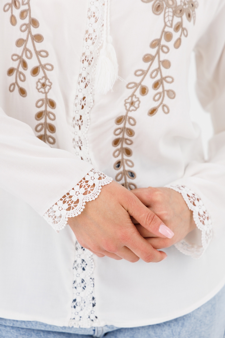 Фото Вишиванка сорочка з принтом жіноча Es-Q 2214 L Білий (2000990588456A)