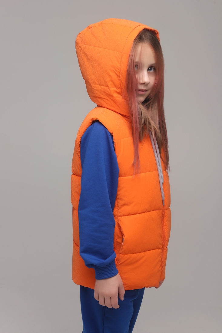 Фото Жилет для девочки L-29 116 см Оранжевый (2000989360735D)