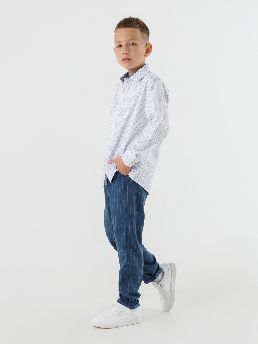 Фото Штани з візерунком для хлопчика Pitiki 751-1 152 см Синій (2000990522979S)