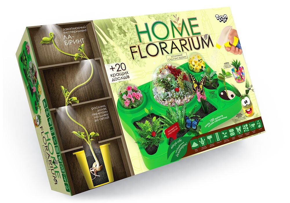 Фото Безпечний освітній набір для вирощування рослин "HOME FLORARIUM"укр. (2000901811314)