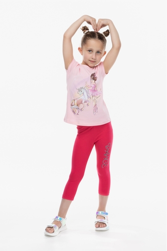 Фото Костюм для дівчинки Breeze 16411 футболка + лосини 128 см Рожевий (2000989654933S)